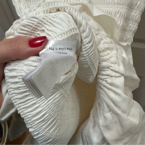 NWT Significant Other Emille Mini Linen Dress Cream white Smocked Dress short 8 - Picture 10 of 12